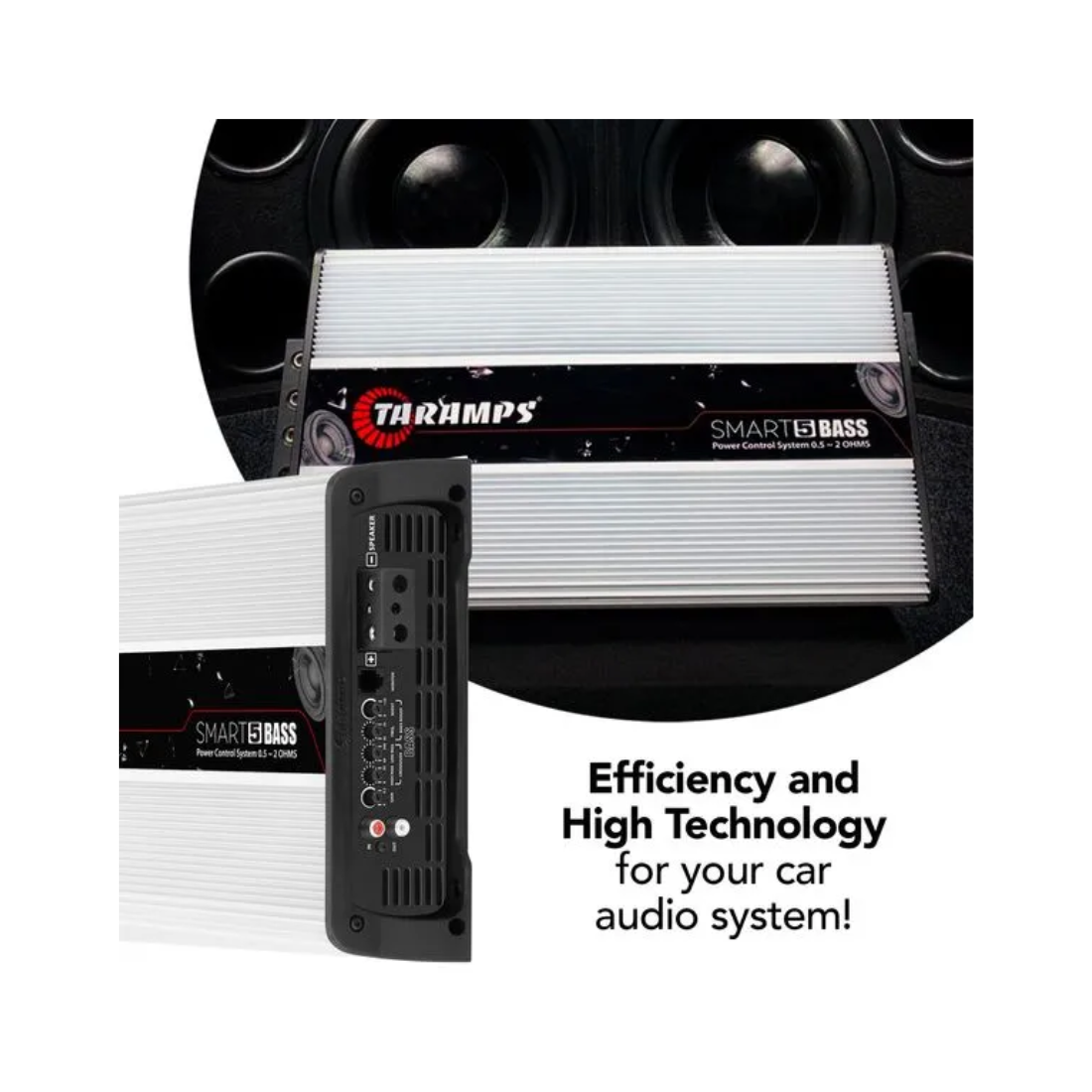 Taramps SMART 5 BASS 1-CH Monoblock 5000W RMS 0.5~2-Ohms Stable Car Amplifier
