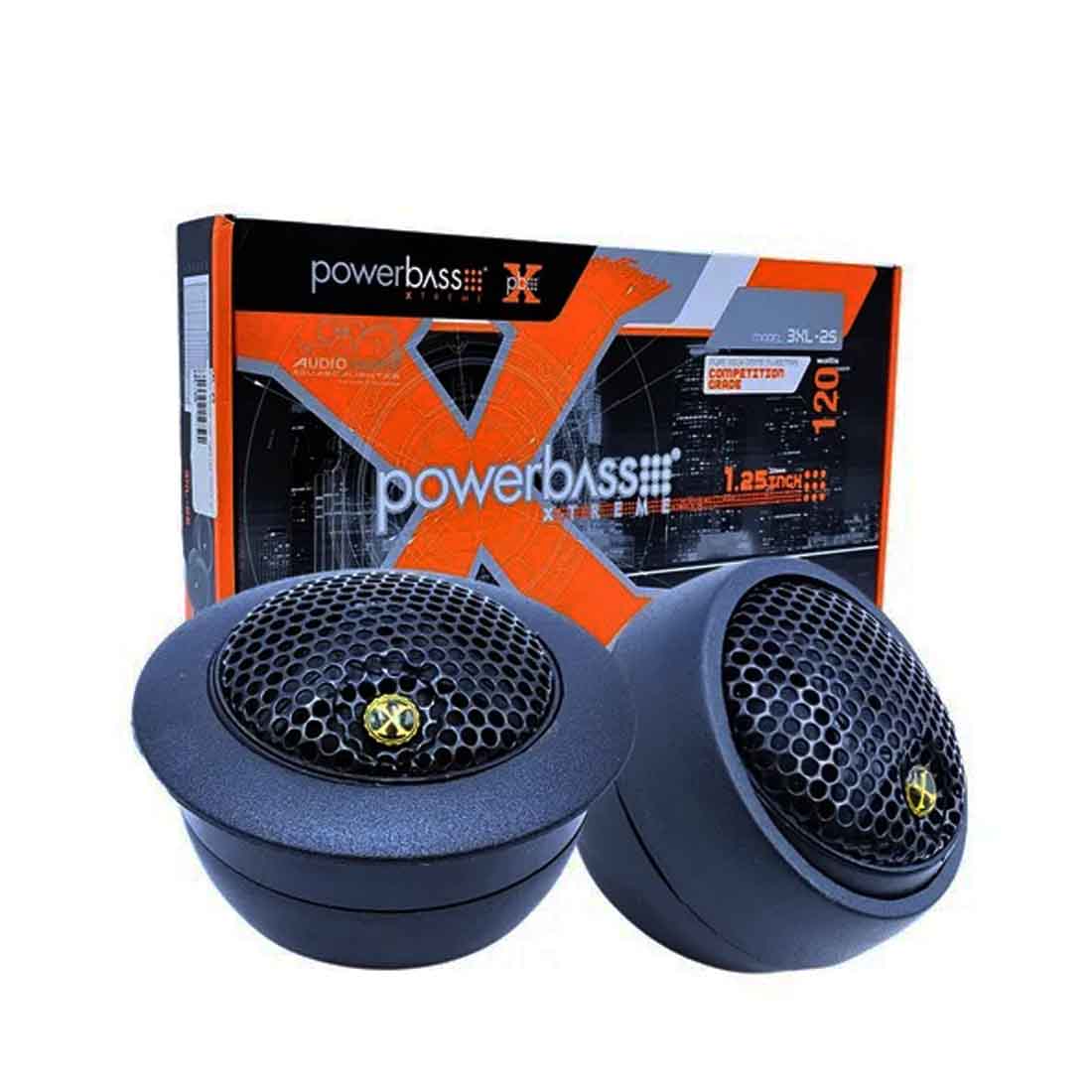 PowerBass 3XL-2S 1.25" 120 Watts Peak 4-Ohm Car Audio Silk Dome Tweeters