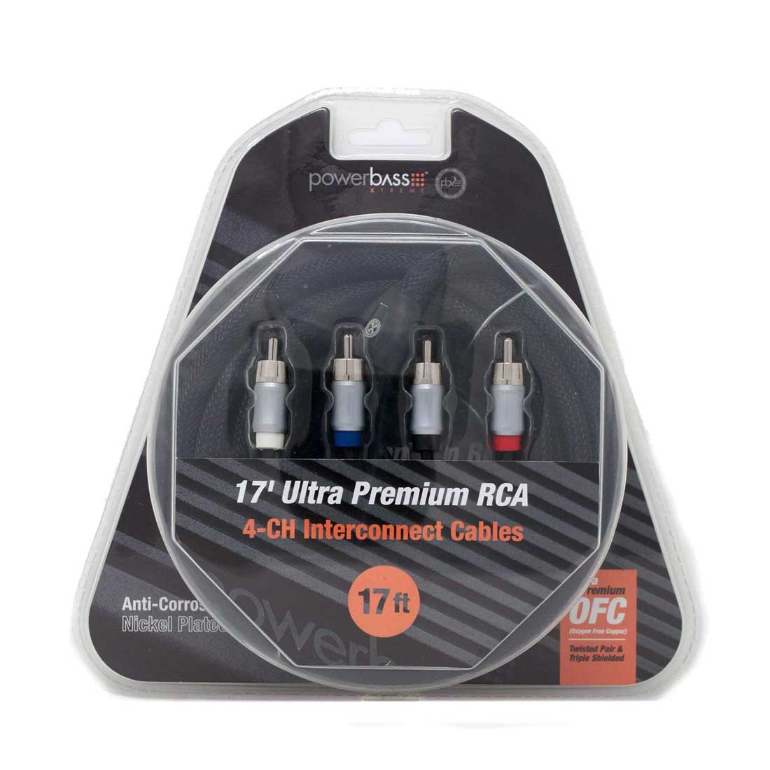 PowerBass XRCA-174 17' 4-Channel Premium OFC Twisted Interconnect RCA Cable