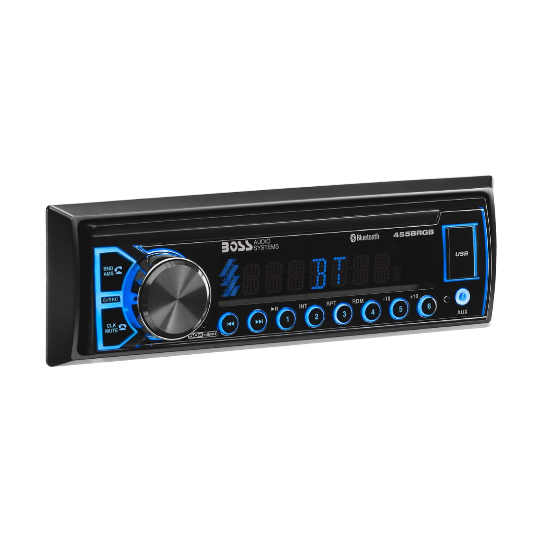 Boss Audio 455BRGB 1-DIN Bluetooth/MP3/USB/AUX/AM/FM Digital Media Receiver