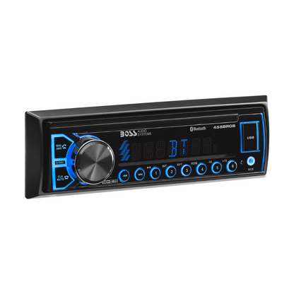 Boss Audio 455BRGB 1-DIN Bluetooth/MP3/USB/AUX/AM/FM Digital Media Receiver