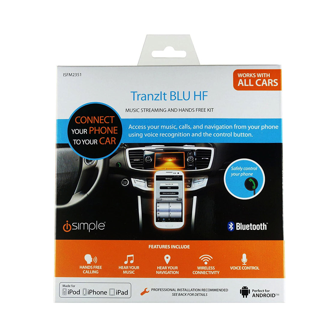 iSimple ISFM2351 Mobile Phone Handsfree Bluetooth Integration