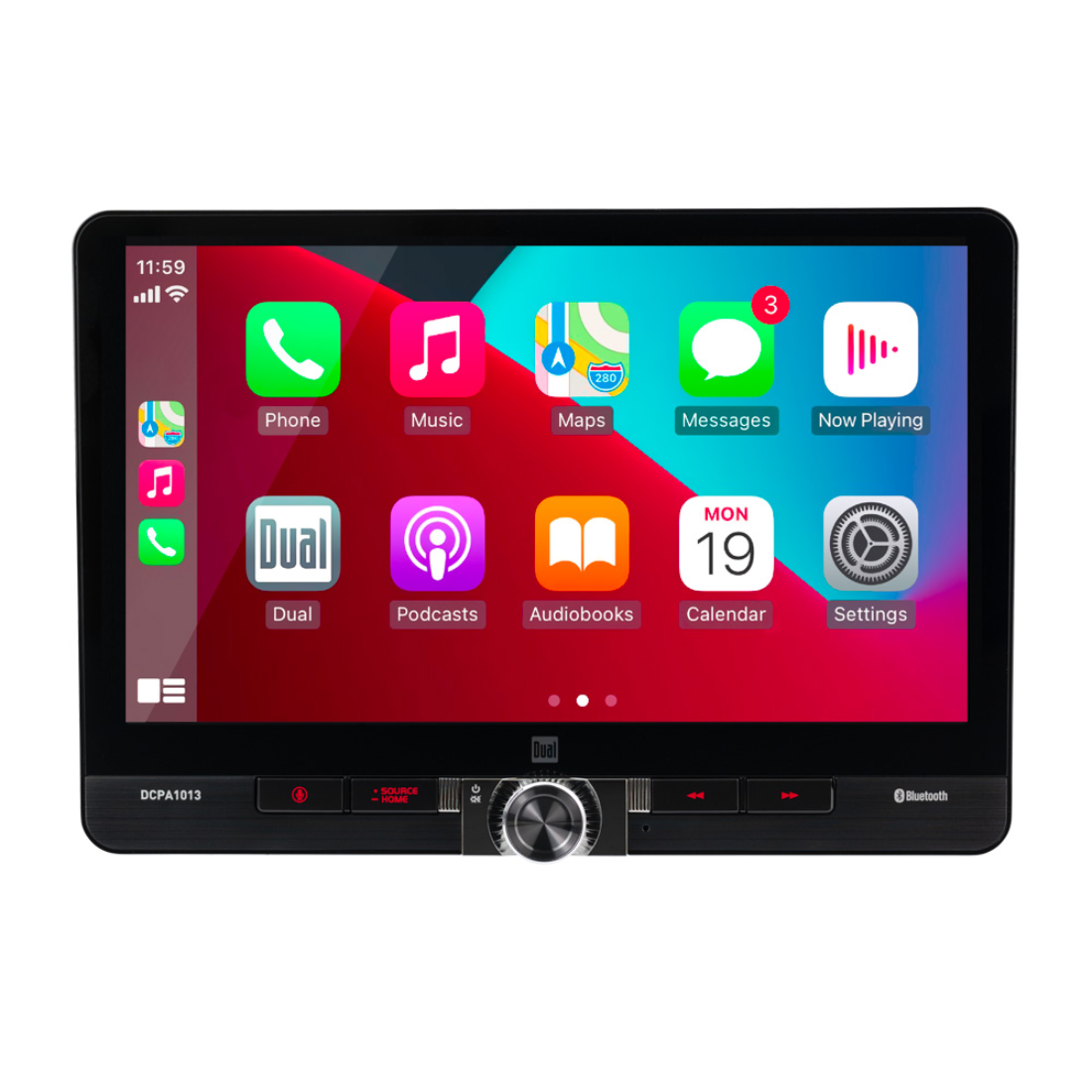 Dual DCPA1013 1-DIN 10.1" Apple CarPlay Android Auto Digital Multimedia Receiver