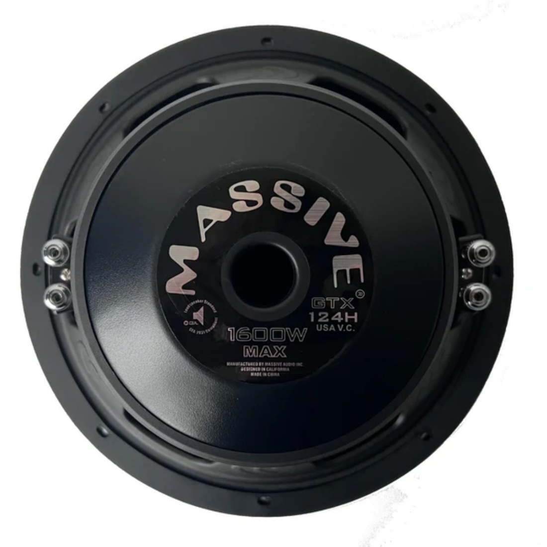 Massive Audio GTX124H 12" 1600W Peak Dual 4-Ohm Voice Coil DVC Car Subwoofer