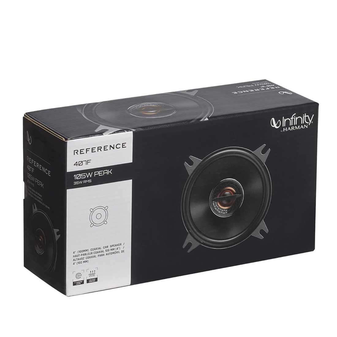 Infinity REF407F Reference Series 4" 2-Way 105W Peak 3-Ohm Car Audio Speakers