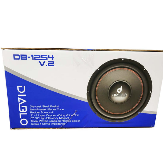 Diablo DB-12S4-V.2 12" 700W RMS Single 4-Ohm Voice Coil SVC Car Audio Subwoofer
