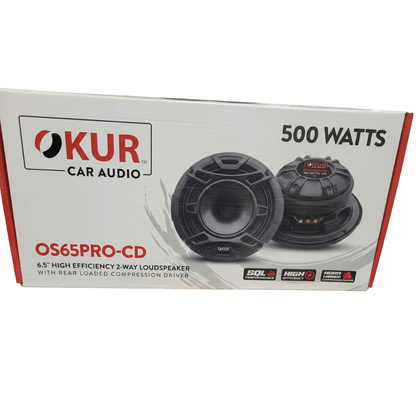 OKUR OS65PRO-CD 6.5" 500W Max 2-Way 4-Ohm High Efficiency Loudspeakers (Pair)
