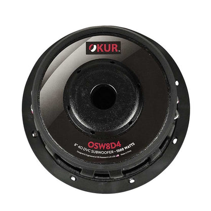 OKUR OSW8D4 8" 1500W Max Dual 4-Ohm Voice Coil DVC Car Audio Subwoofer