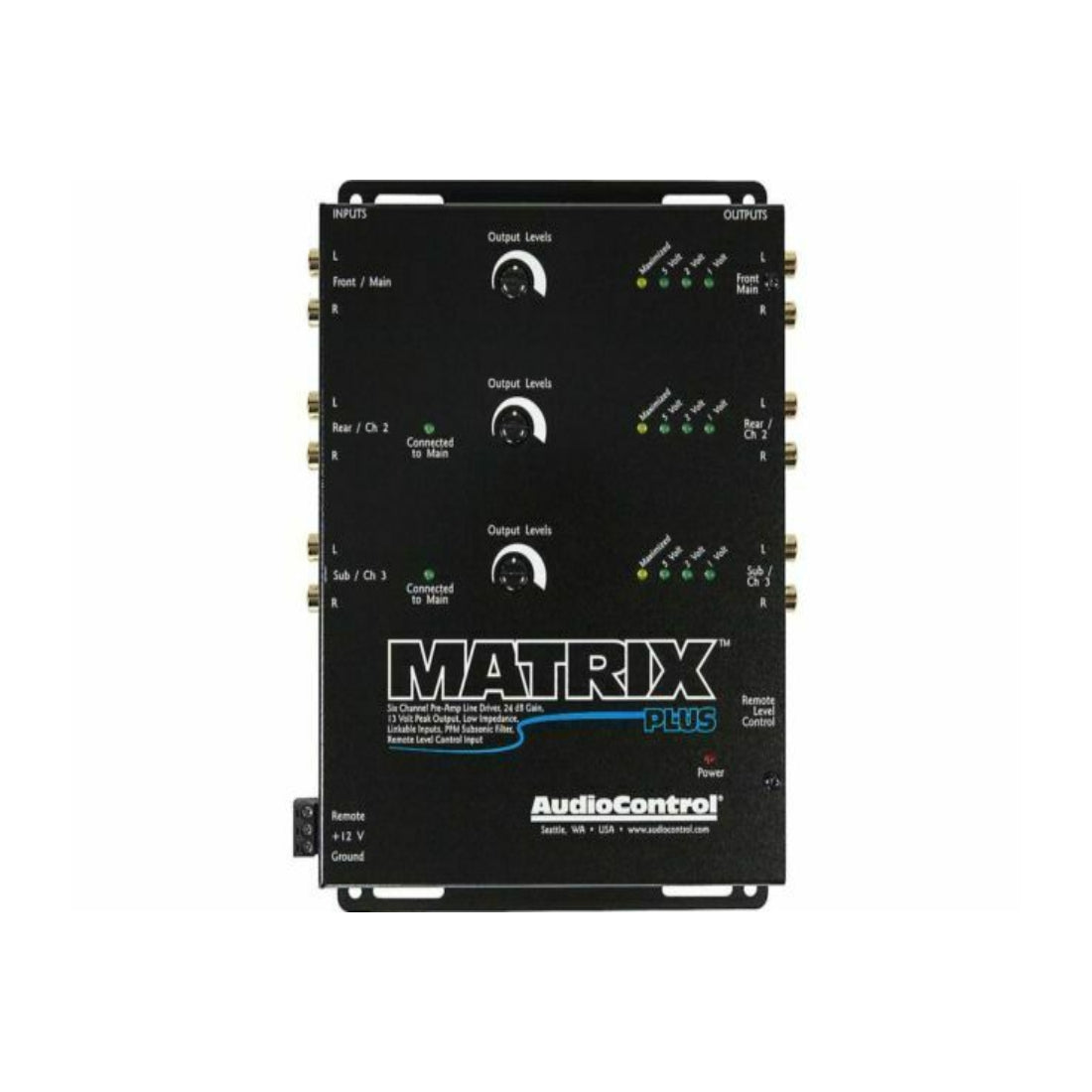 AudioControl MATRIX PLUS BLACK 6-Channel Line Driver