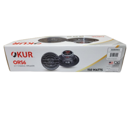 OKUR ORS6 6.5" 2-Way 150W Max 4-Ohm 1" KSV Voice Coil Coaxial Speakers (Pair)