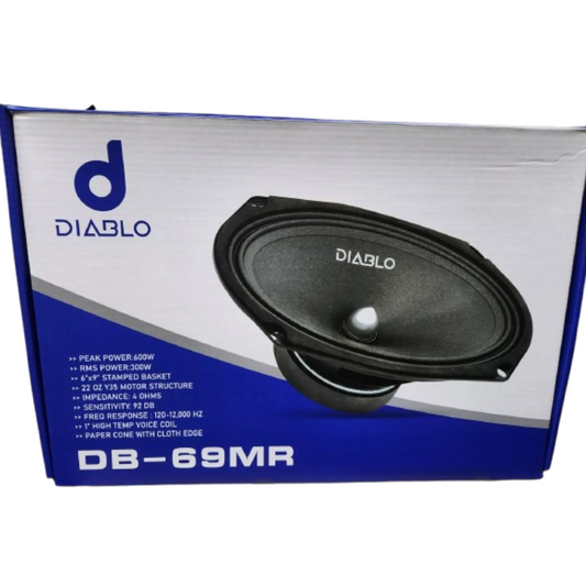 Diablo DB-69MR 6" x 9" 600W Peak 4-Ohm 1" Voice Coil Car Audio Midrange Speaker