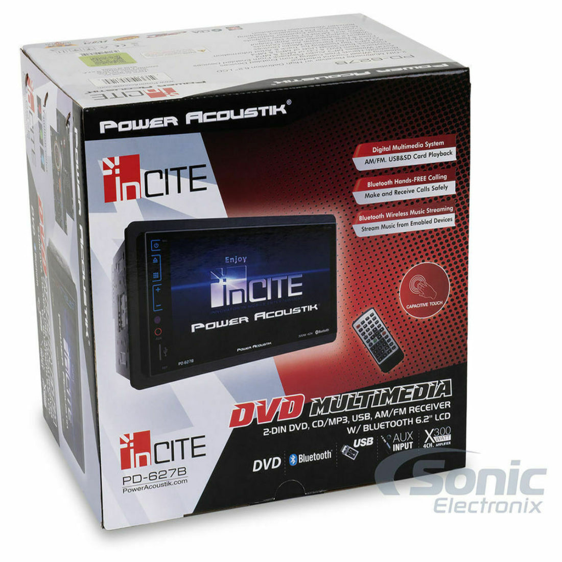 Power Acoustik PD-627B Double-DIN 6.2" LCD AM/FM/USB Car Audio In-Dash Receiver