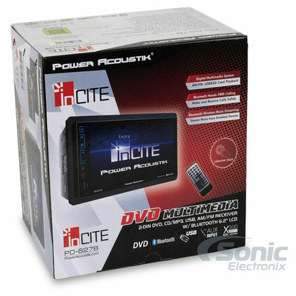 Power Acoustik PD-627B Double-DIN 6.2" LCD AM/FM/USB Car Audio In-Dash Receiver