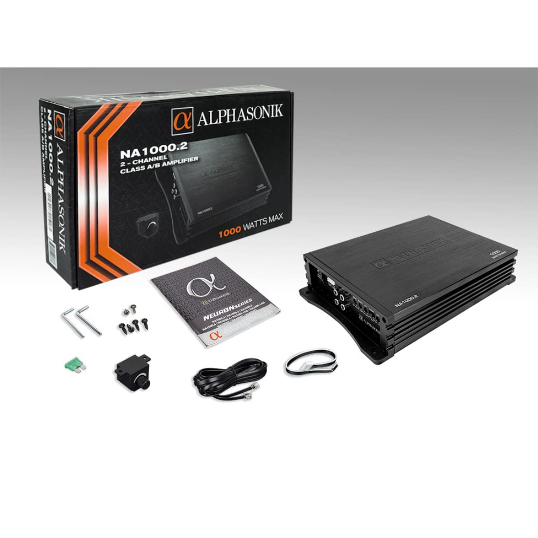 Alphasonik NA1000.2 Neuron Series 2-Channel 1000W Max Class-A/B Car Amplifier