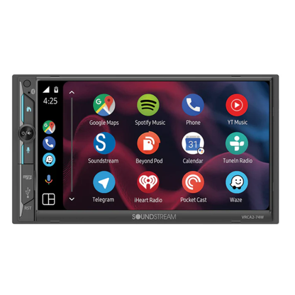 Soundstream VRCA2-74W 7" Digital Media Receiver w/ Apple CarPlay & Android Auto