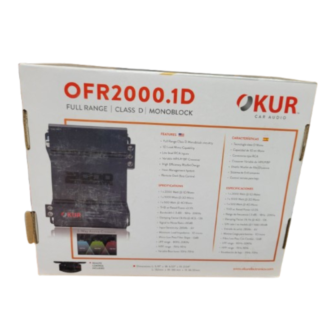 OKUR OFR2000.1D 1-CH Monoblock 2000W Full-Range Class-D Car Audio Amplifier