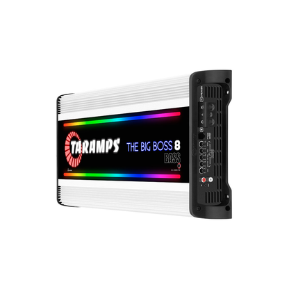 Taramps THE BIG BOSS 8 BASS WHITE 1-CH 8000W RMS 0.5 - 2 Ohms RGB Car Amplifier