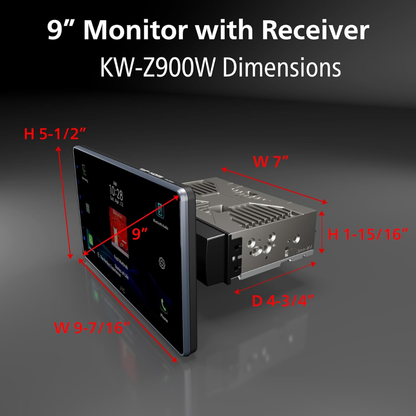 JVC KW-Z900W 1DIN 9" Digital Multimedia Receiver w/ Apple CarPlay & Android Auto