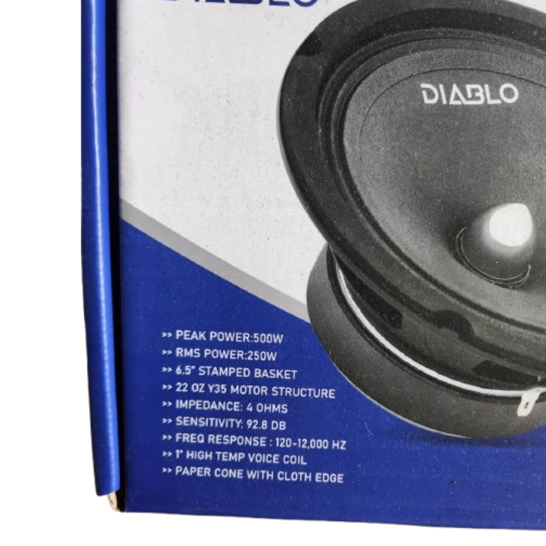 Diablo DB-65MR 6.5" 500W Peak 4-Ohm 1" Voice Coil Car Audio Midrange Loudspeaker