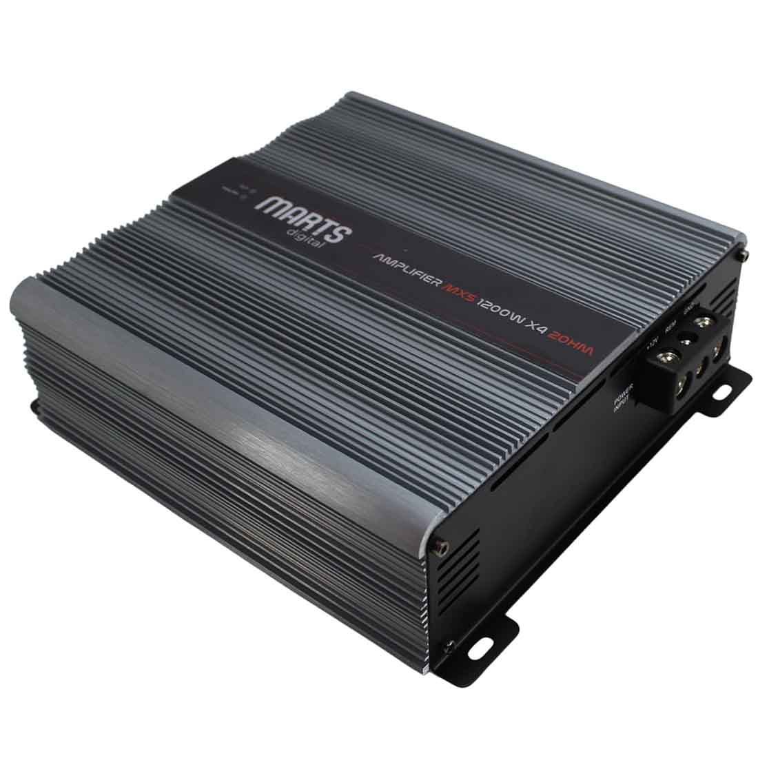 Marts Digital MXS 1200WX4 2-OHM 4-Channel 1200W Full Range Class-D Car Amplifier