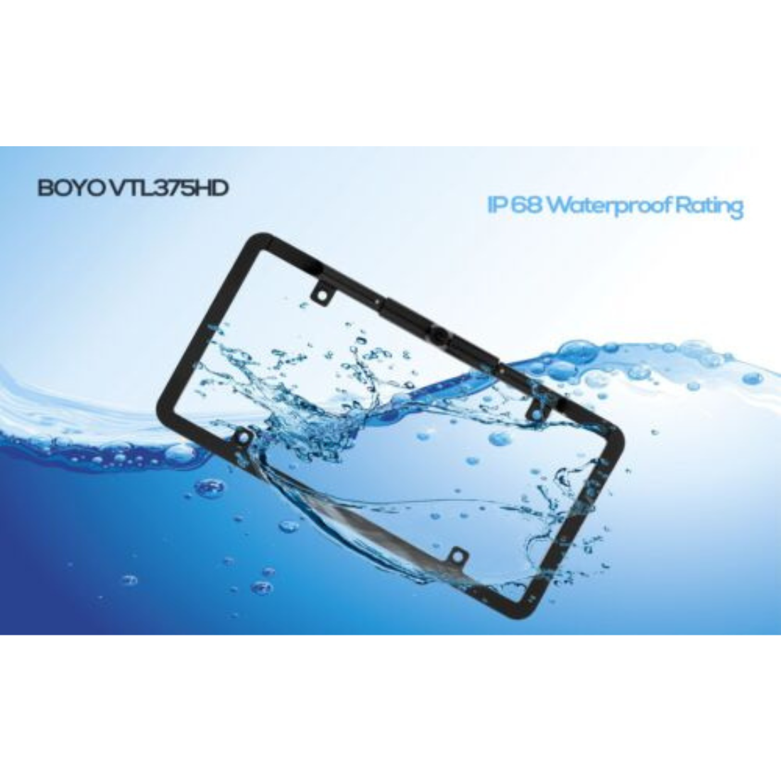 Boyo VTL375HD Ultra Slim License Plate Frame HD Rear-View Back-Up Camera (Black)