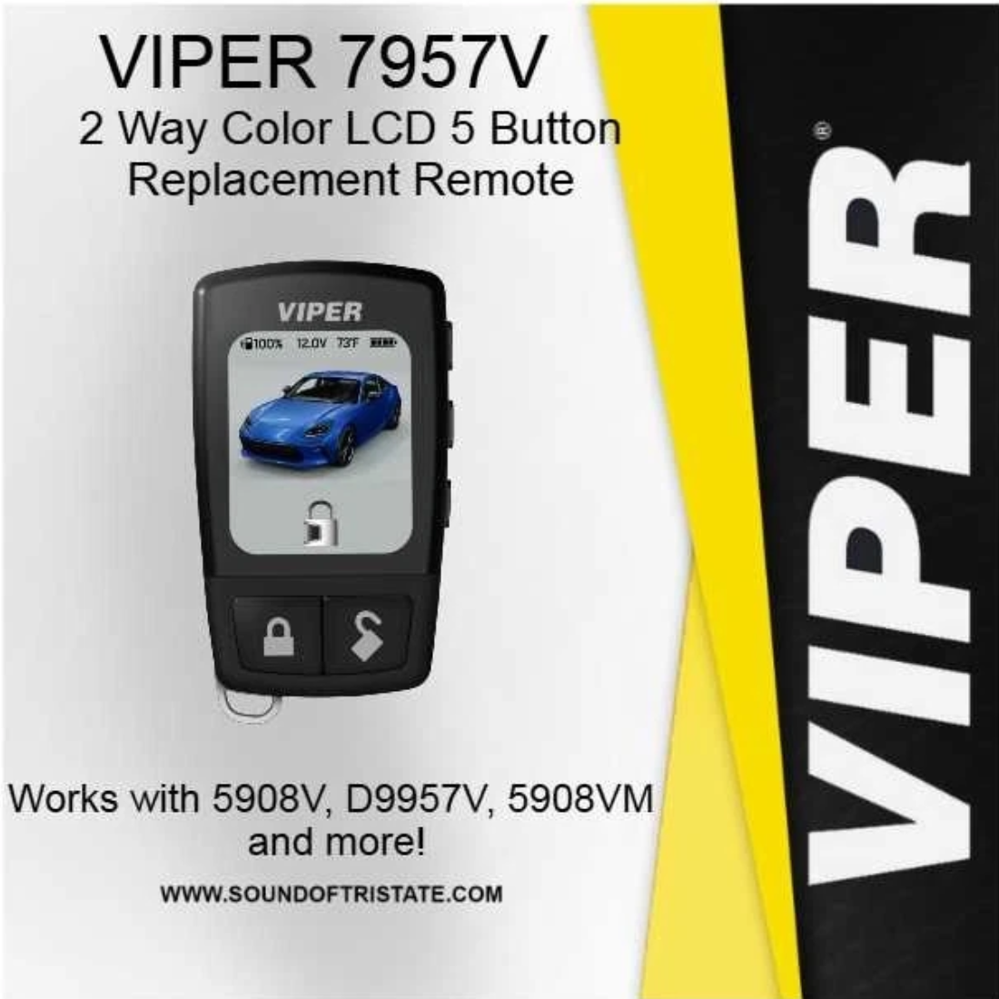 Viper 7957V 2-Way Color LCD 5-Button Replacement Remote Transmitter