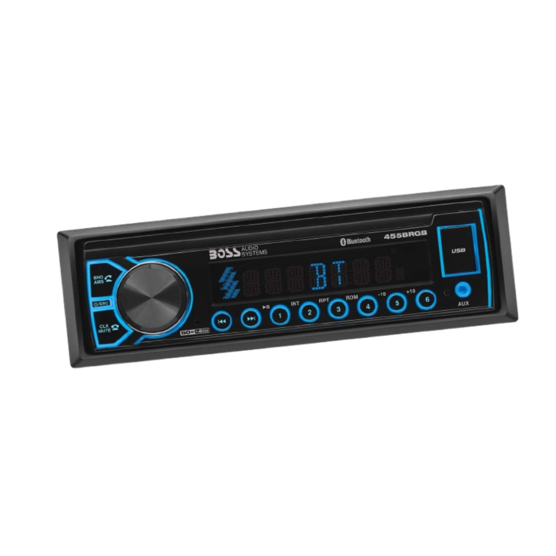 Boss Audio 455BRGB 1-DIN Bluetooth/MP3/USB/AUX/AM/FM Digital Media Receiver