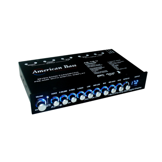 American Bass ABV-7B 7-Band Parametric Equalizer Pre-Amp with Digital Display