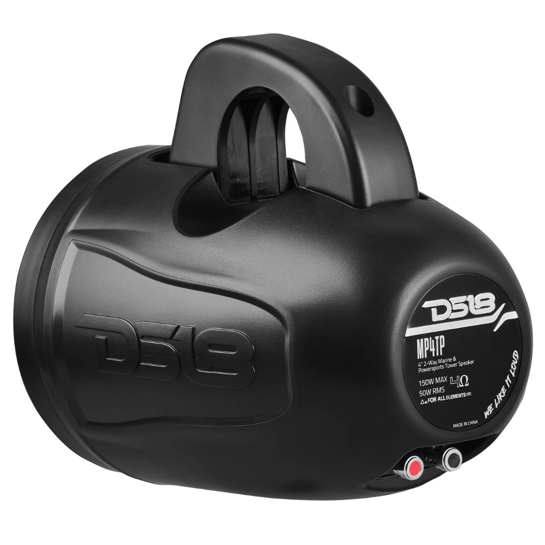 DS18 MP4TP/BK 4" 2-Way 150W Max 4-Ohm Marine Wakeboard Tower Speakers (Black)