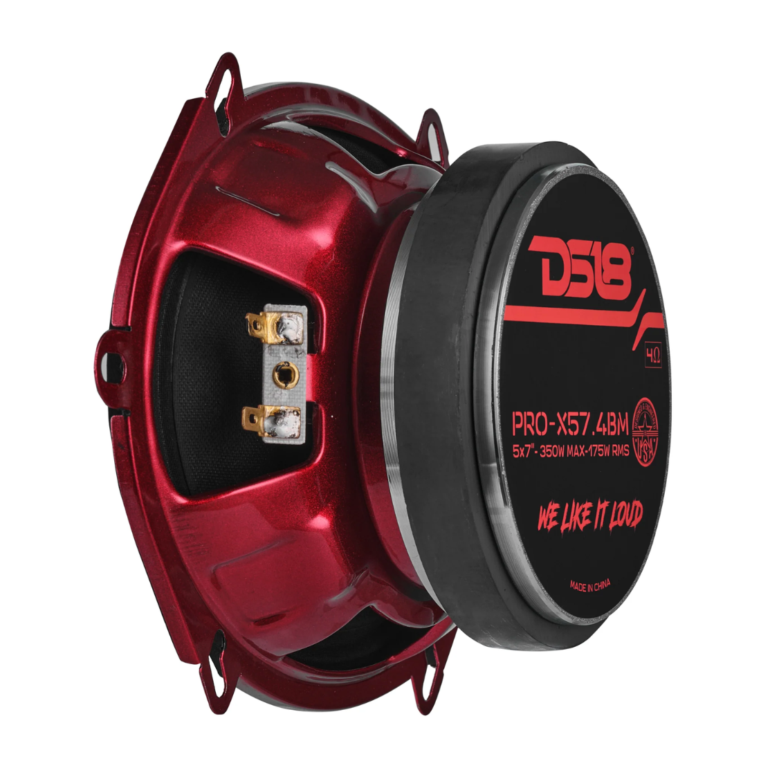 DS18 PRO-X57.4BM 5" x 7" 350W Max 4-Ohm Mid-Range Loudspeaker w/ Aluminum Bullet