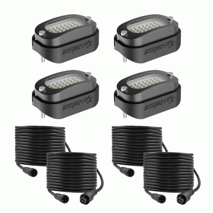 Heise HE-RGBW-K4 RGBW Wide Angle LED Rock Light Kit w/ Controller - 4 Pack