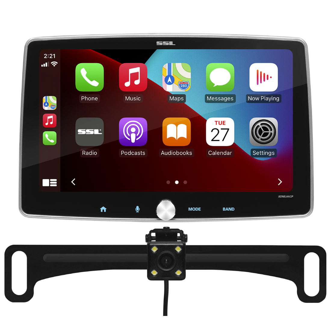 SSL SDML9ACPR Single-DIN, Apple CarPlay & Android Auto, MECH-LESS Multimedia Player (no CD/DVD) 9" Touchscreen Bluetooth