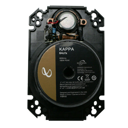 Infinity Kappa 64CFX 4" x 6" 180W Max 2-Way 2.5-Ohms Car Audio Coaxial Speakers