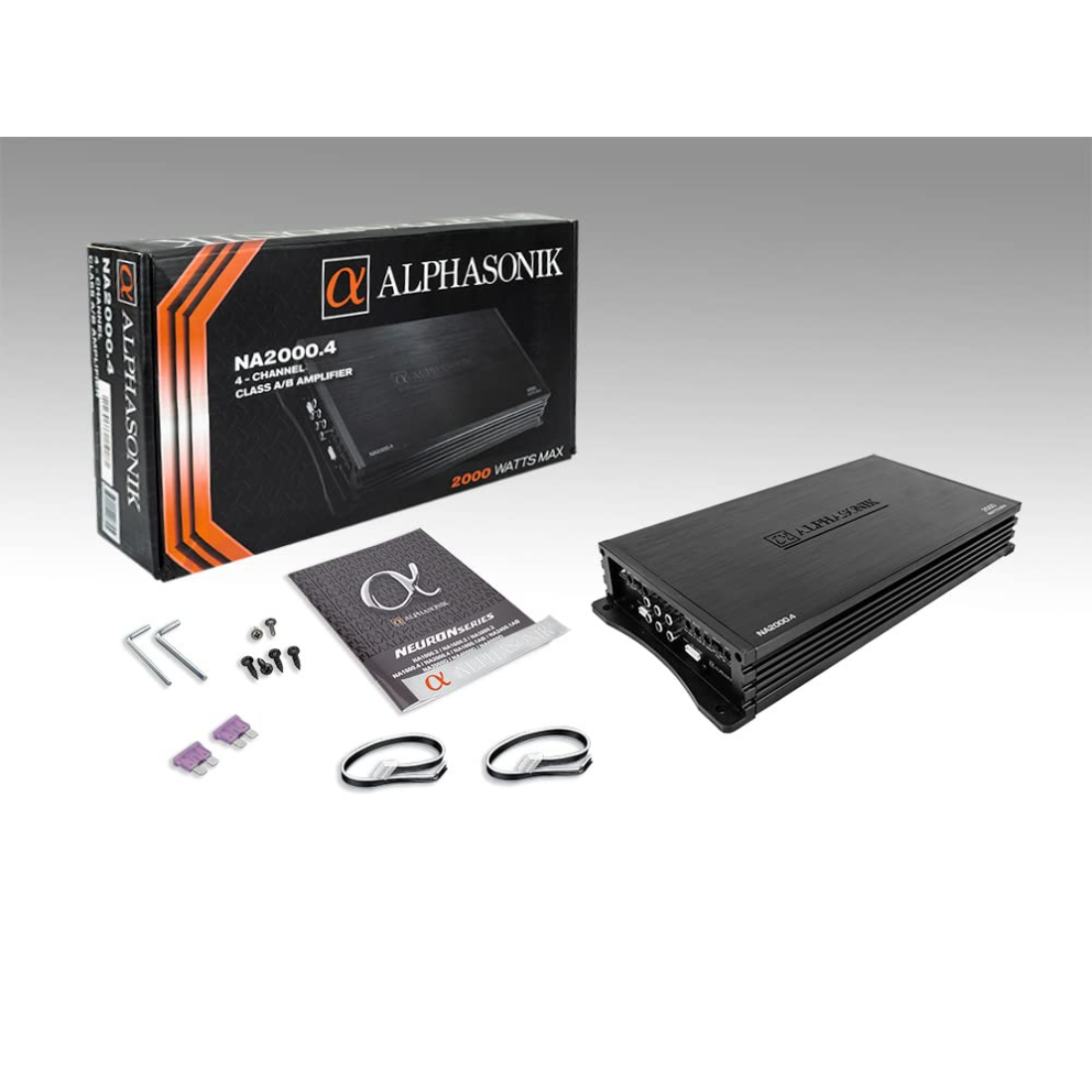 Alphasonik NA2000.4 Neuron Series 4-Channel 2000W Max Class-A/B Car Amplifier