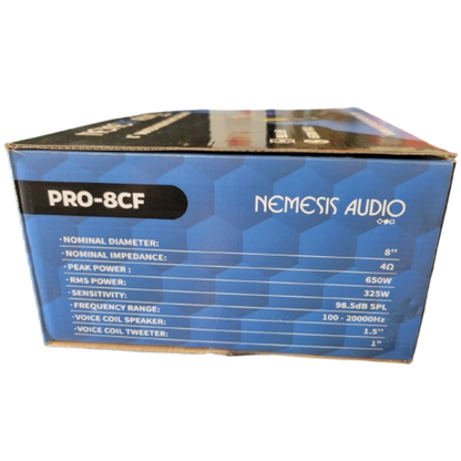 Nemesis Audio PRO-8CF 8in Water Resistant Speaker 650W Peak 4 Ohm High SPL