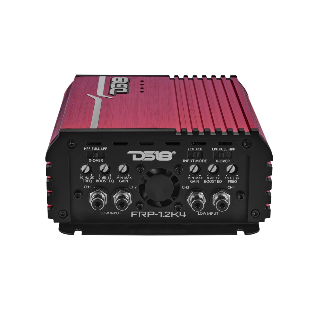 DS18 FRP-1.2K4/RD 4-Channel 1200W RMS Full-Range Class-D Car Amplifier (Red)