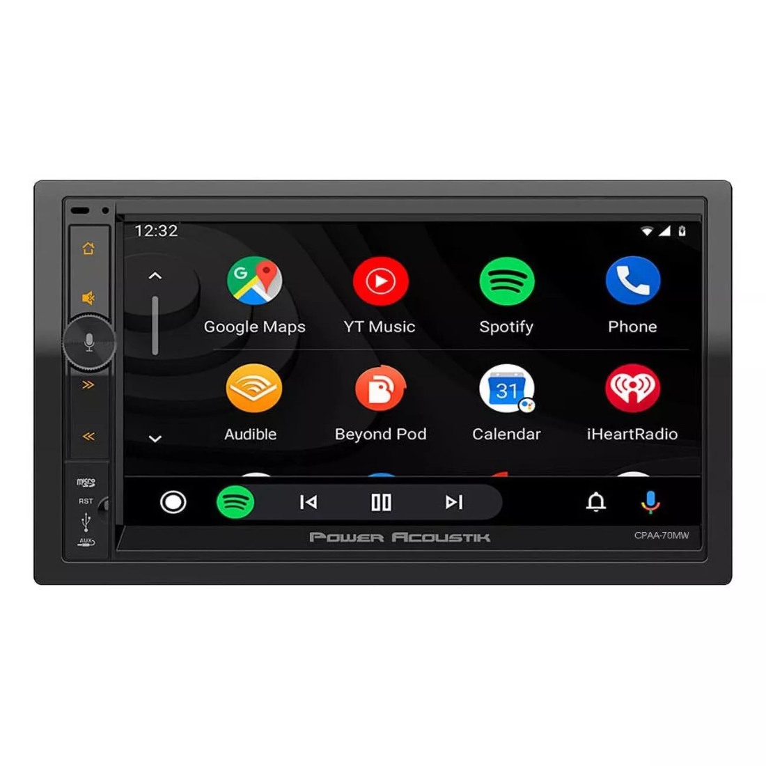 Power Acoustik CPAA70MW 7" 2-DIN Receiver w/ Wireless Apple CarPlay/Android Auto
