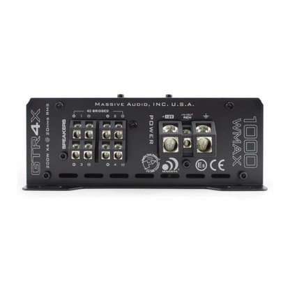 Massive Audio GTR4X 4-Channel 220 Watts RMS x 4 @ 2 Ohm Class-D Car Amplifier