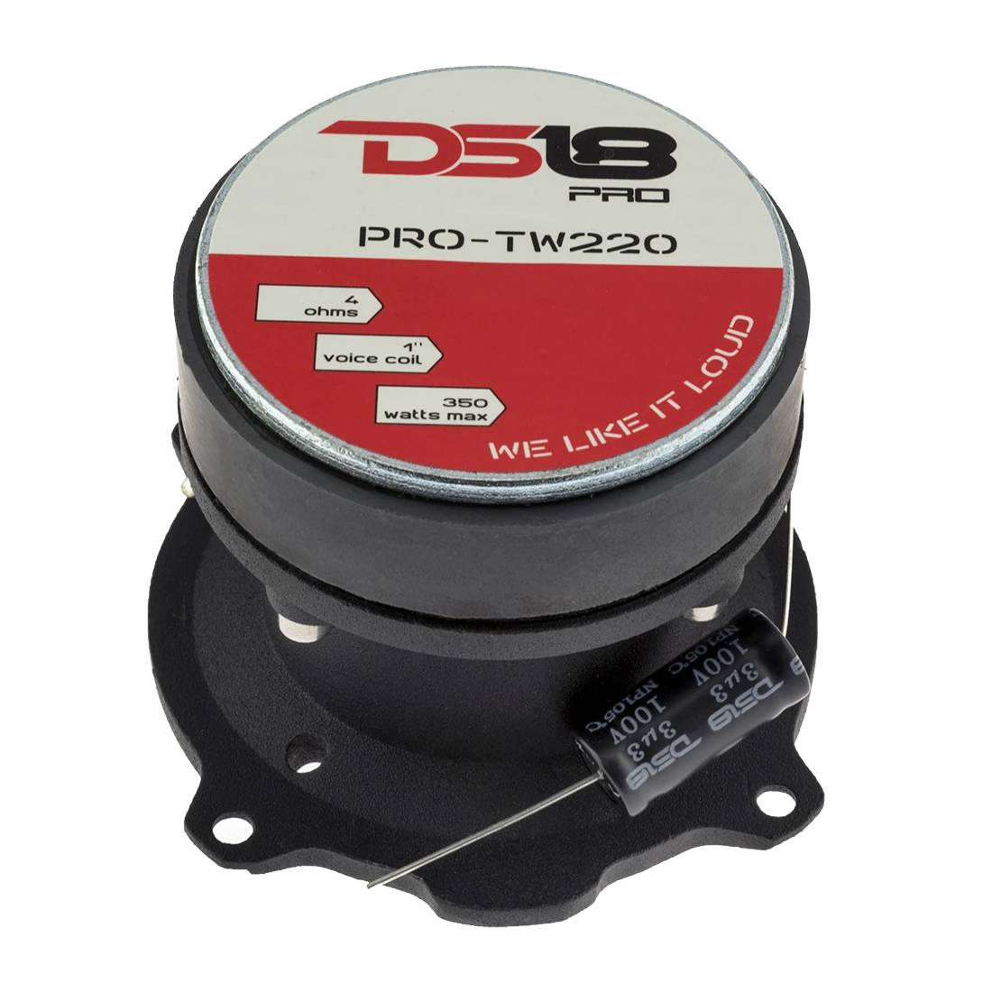 DS18 PRO-TW220 350 Watts Max 4 Ohm 1" Pro Aluminum VC Super Bullet Tweeters