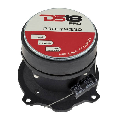 DS18 PRO-TW220 350 Watts Max 4 Ohm 1" Pro Aluminum VC Super Bullet Tweeters