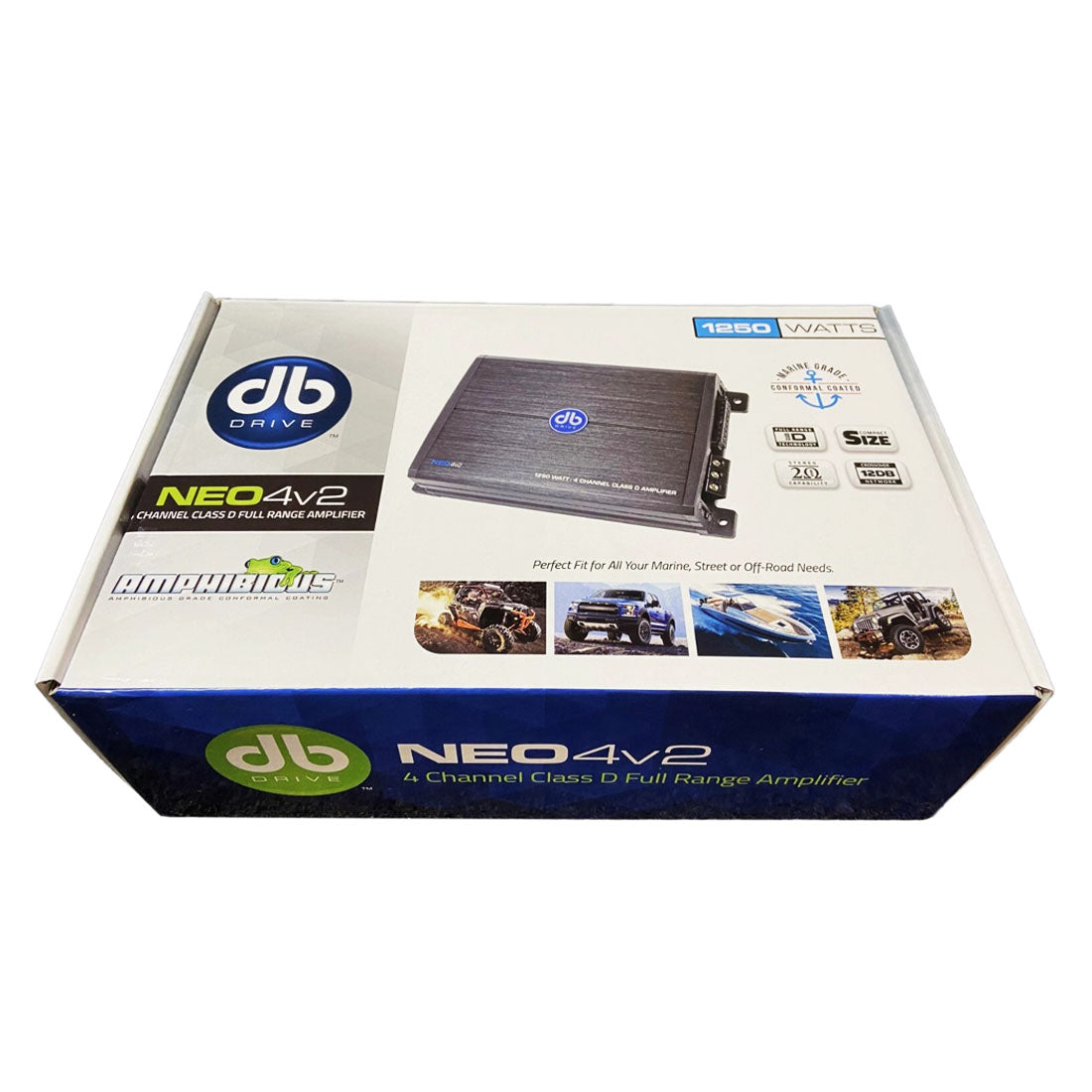 DB Drive NEO4V2 4-Channel 1250 Watts Class-D Full Range Marine Amplifier