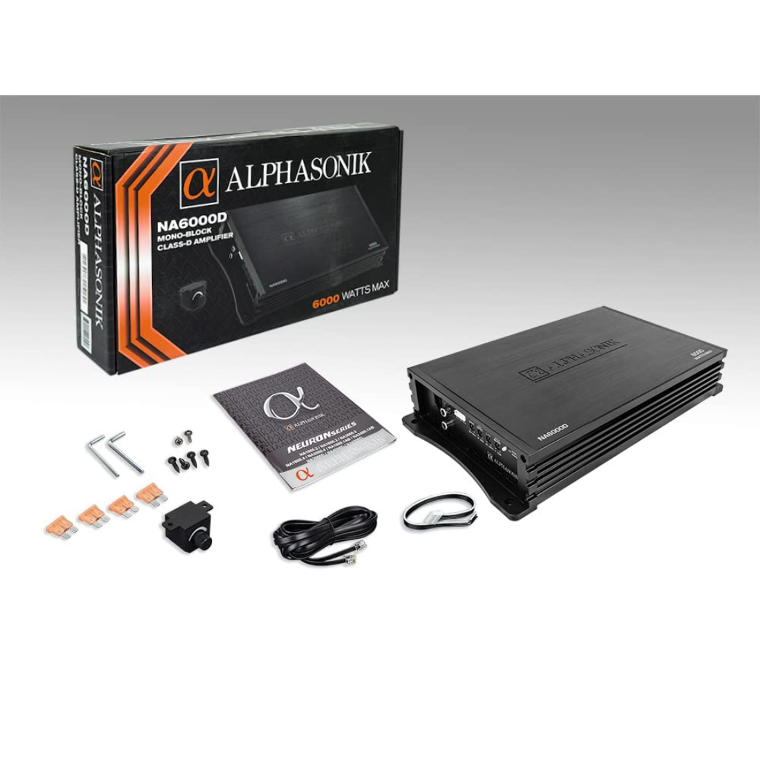 Alphasonik NA6000D Monoblock 6000W Max Class-D Amplifier w/ Remote Bass Knob