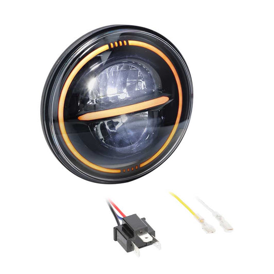 Heise BC-709B Universal 7" Motorcycle Reflector Headlight with Full Halo