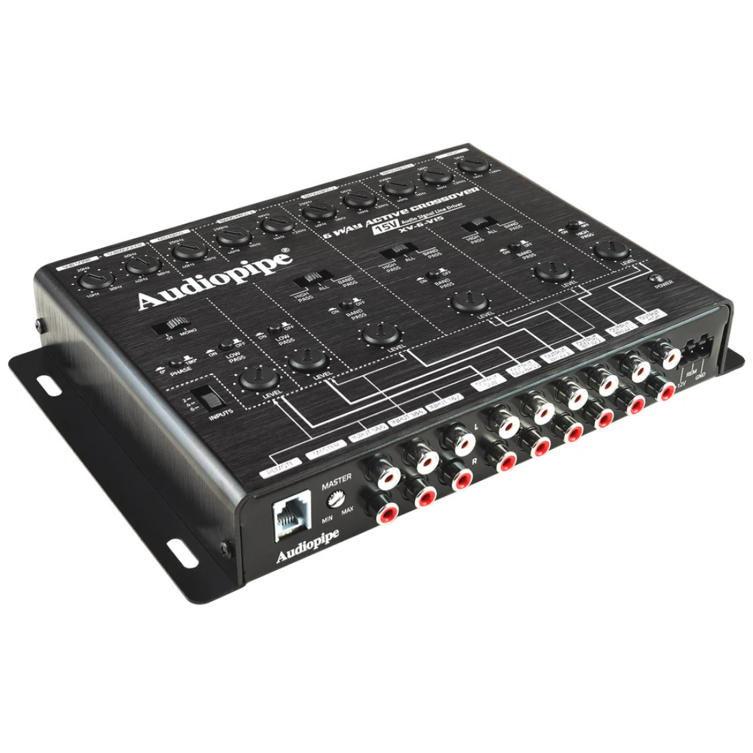 Audiopipe XV-6-V15 6-Way Car Audio Active Crossover w/ Remote Bass Level Control