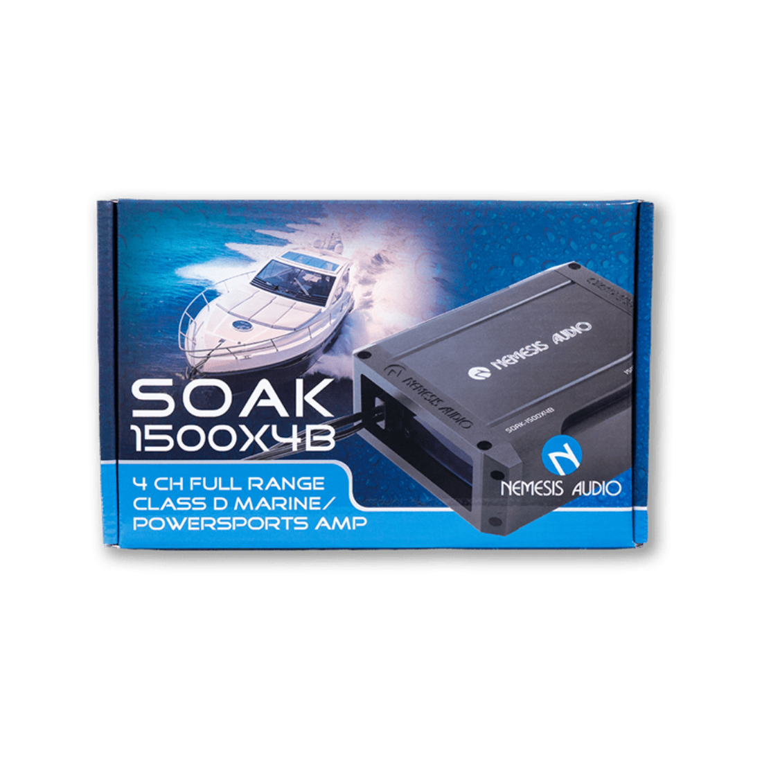 Nemesis Audio SOAK-1500X4B 4-CH Full-Range Class-D Marine Amplifier w/ Bluetooth