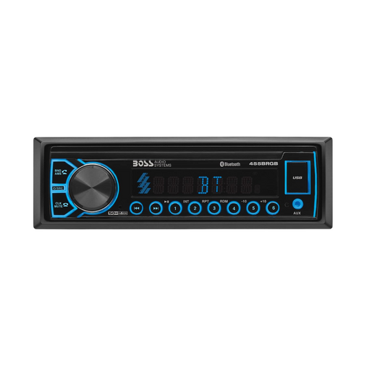 Boss Audio 455BRGB 1-DIN Bluetooth/MP3/USB/AUX/AM/FM Digital Media Receiver