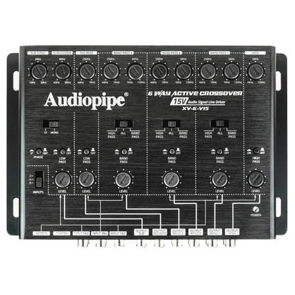 Audiopipe XV-6-V15 6-Way Car Audio Active Crossover w/ Remote Bass Level Control