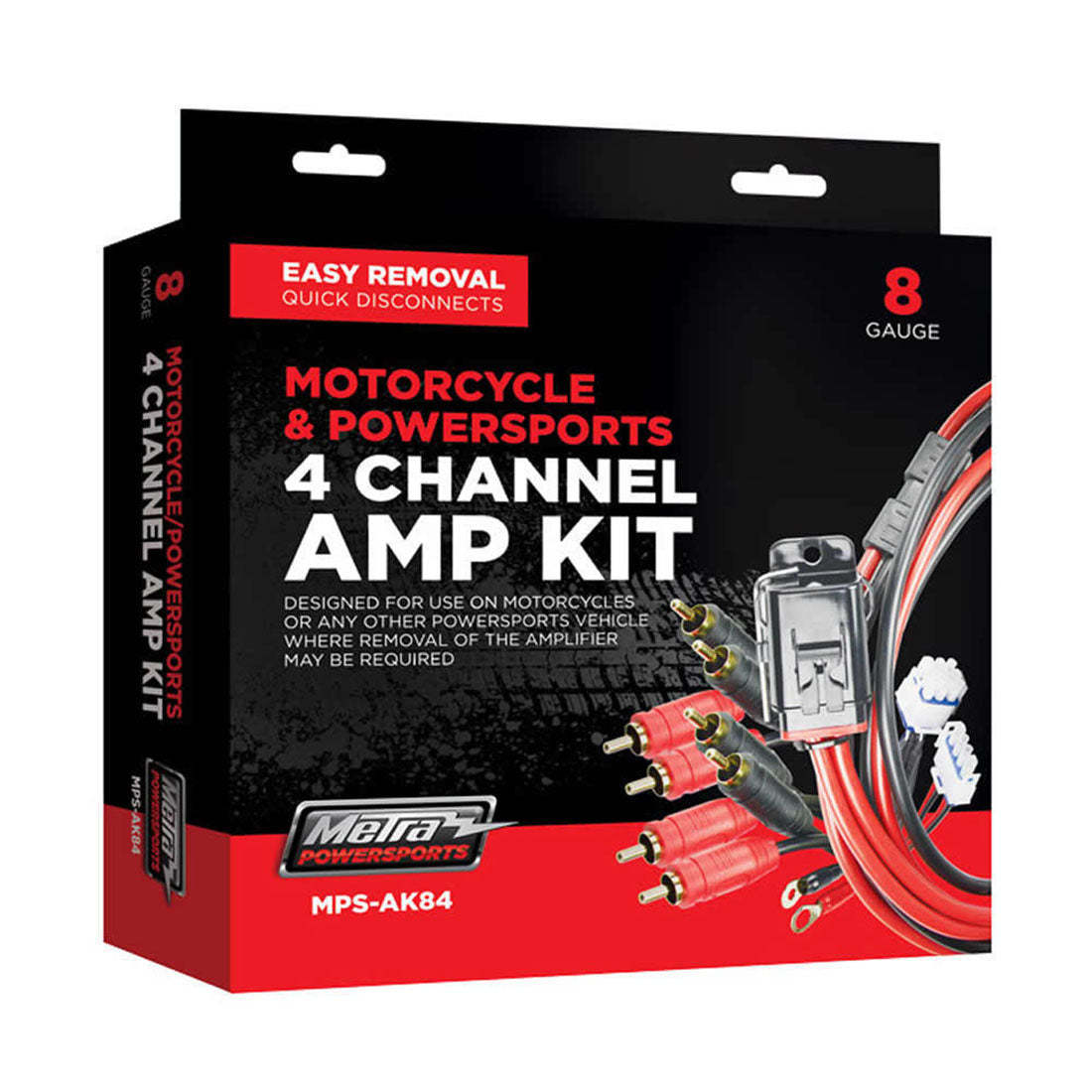 Metra MPS-AK84 Motorcycle & Powersports 4-Channel 8-Gauge Amplifier Kit