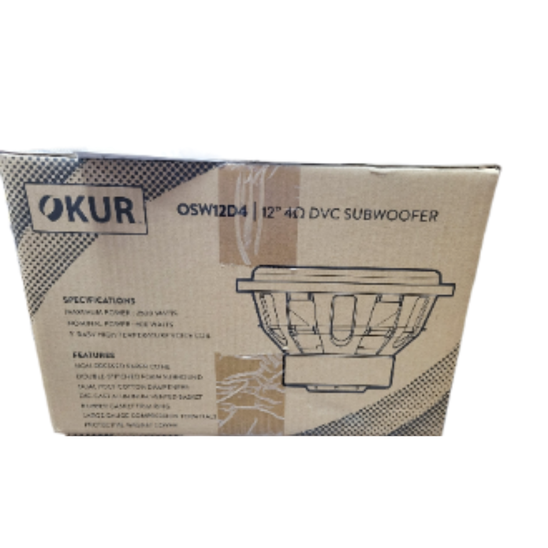 OKUR OSW12D4 12" 2500W Max Dual 4-Ohm Voice Coil DVC Car Audio Subwoofer