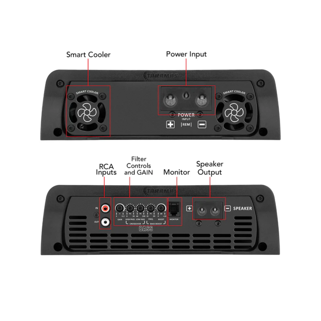 Taramps SMART 3 BASS 1-Channel 3000W RMS 0.5 ~ 2 Ohm Stable Car Audio Amplifier